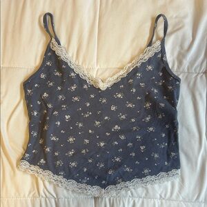 Hollister Navy Floral Lace Camisole